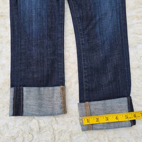 Cuffed Crop Straight Jeans CoH Citizens Humanity Dani Size 24 Dark Stretch Denim - Picture 4 of 9